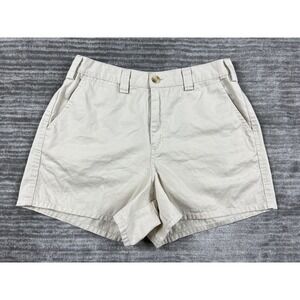 24 Seven Shorts Womens 11 Tan Khaki Chino High Rise Cotton Twill Utility Pocket